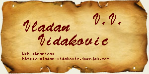 Vladan Vidaković vizit kartica